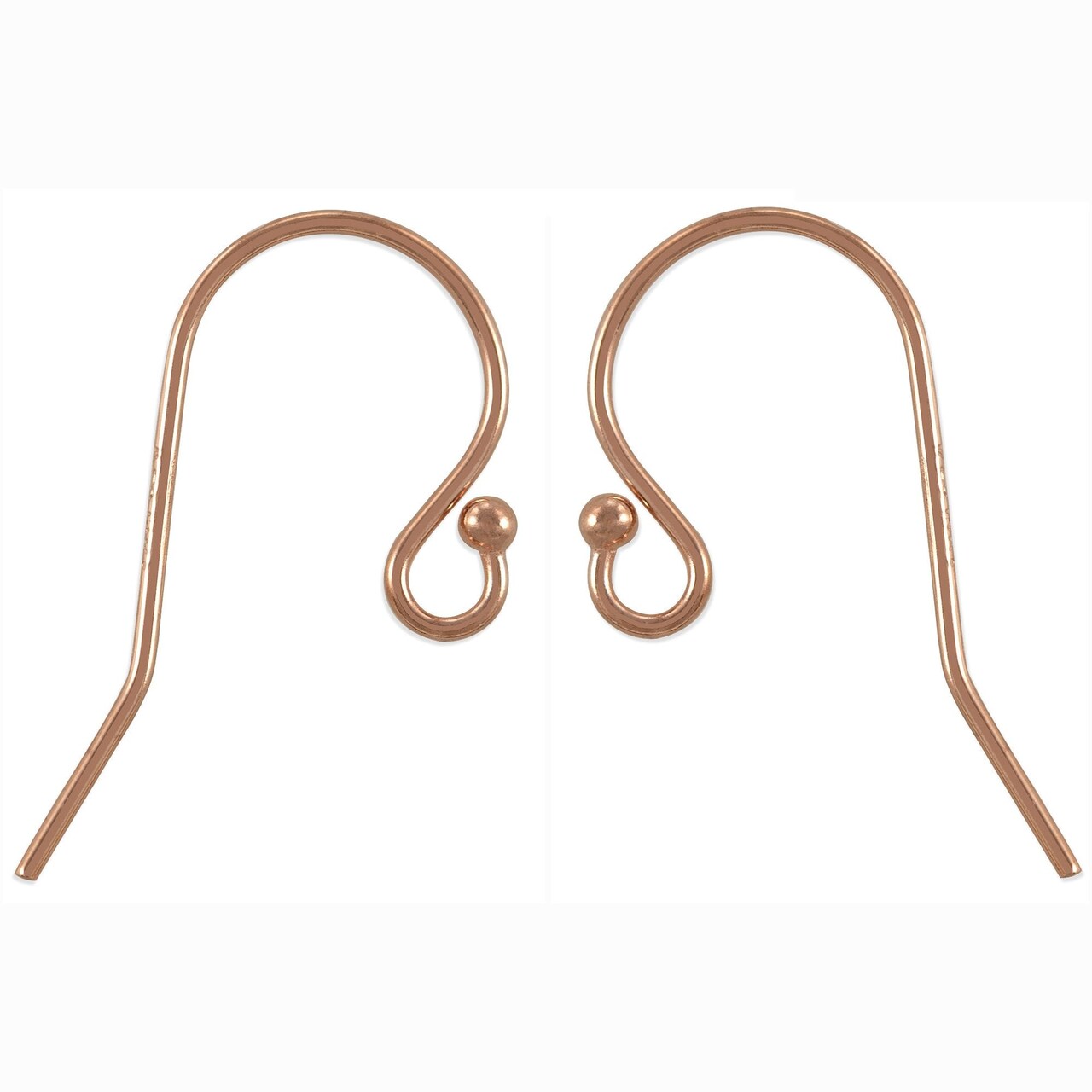 JewelrySupply Rose Gold Filled Earring Wires with Ball End (1 Pair of Earrings)